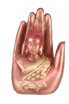 Red and Golden Handcrafted Palm Buddha