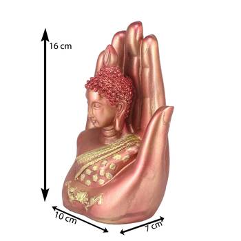 Red and Golden Handcrafted Palm Buddha 3
