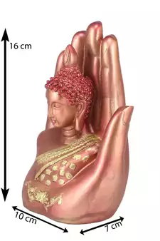 Red and Golden Handcrafted Palm Buddha