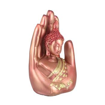Red and Golden Handcrafted Palm Buddha 4