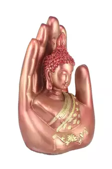 Red and Golden Handcrafted Palm Buddha