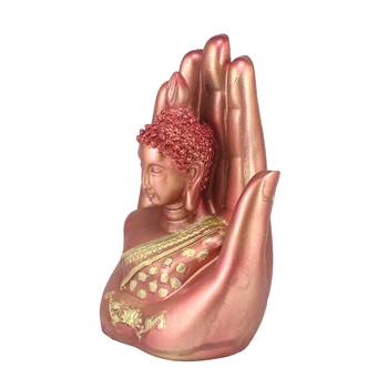 Red and Golden Handcrafted Palm Buddha 5