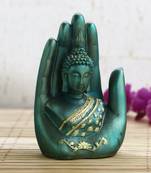 Teak and Golden Handcrafted Palm Buddha