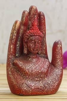 Sparkle Red Handcrafted Palm Buddha