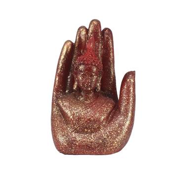 Sparkle Red Handcrafted Palm Buddha 2