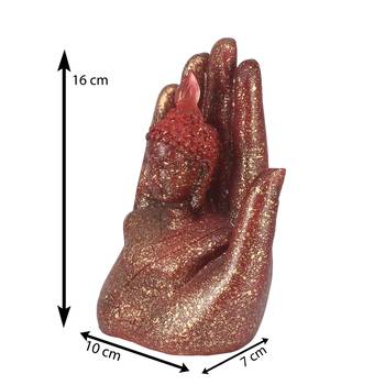 Sparkle Red Handcrafted Palm Buddha 3