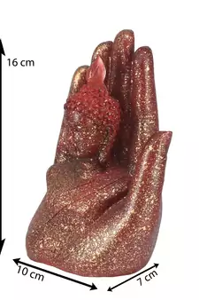 Sparkle Red Handcrafted Palm Buddha