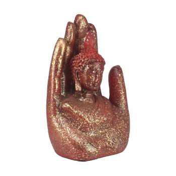 Sparkle Red Handcrafted Palm Buddha 4