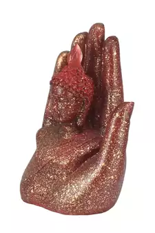 Sparkle Red Handcrafted Palm Buddha