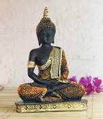 Gold and Black Resin Buddha Statue