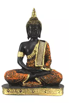 Gold and Black Resin Buddha Statue