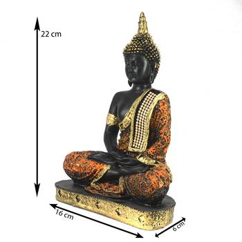 Gold and Black Resin Buddha Statue 3