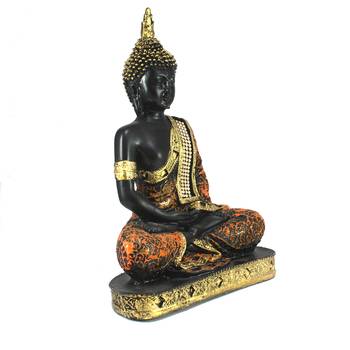 Gold and Black Resin Buddha Statue 5