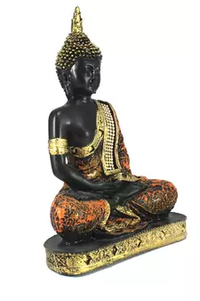 Gold and Black Resin Buddha Statue
