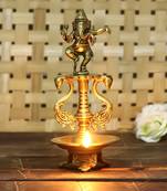 Lord Ganesha Deepak Brass Oil Wick Diya Stand