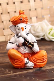 Lord Ganesha Showpiece Playing Kartal