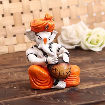 Lord Ganesha Playing Tabla Decorative Showpiece 1