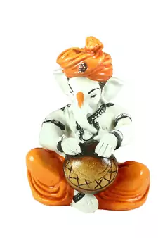Lord Ganesha Playing Tabla Decorative Showpiece