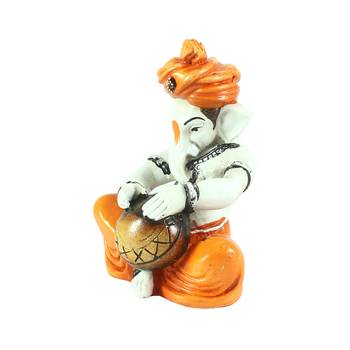 Lord Ganesha Playing Tabla Decorative Showpiece 4