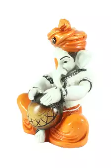 Lord Ganesha Playing Tabla Decorative Showpiece