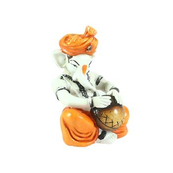 Lord Ganesha Playing Tabla Decorative Showpiece 5