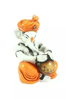 Lord Ganesha Playing Tabla Decorative Showpiece