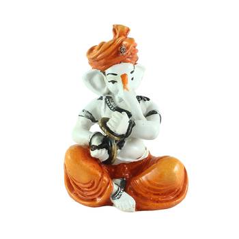Lord Ganesha Playing Manjira Decorative Showpiece 2