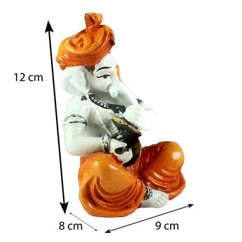 Lord Ganesha Playing Manjira Decorative Showpiece 3