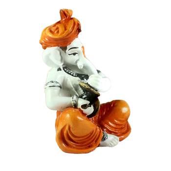 Lord Ganesha Playing Manjira Decorative Showpiece 4