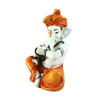 Lord Ganesha Playing Manjira Decorative Showpiece 5