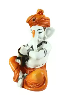 Lord Ganesha Playing Manjira Decorative Showpiece