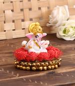 e craft india ganesha idol on decorative plate     multicolor