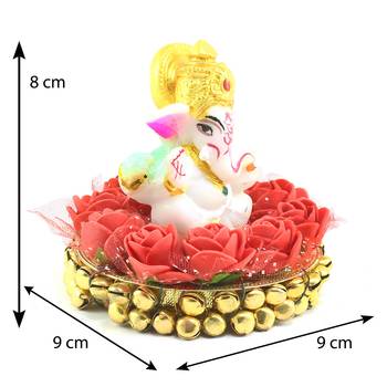 e craft india ganesha idol on decorative plate     multicolor 3