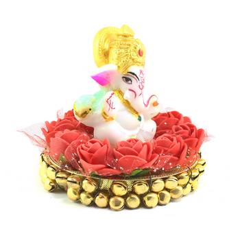 e craft india ganesha idol on decorative plate     multicolor 4