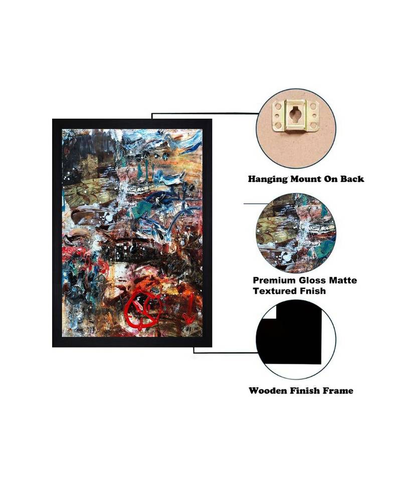 ABSTRACT ORIGINAL OIL ART PRINT "Textured Paper (Scratch/Dust) Proof Framed Art Print