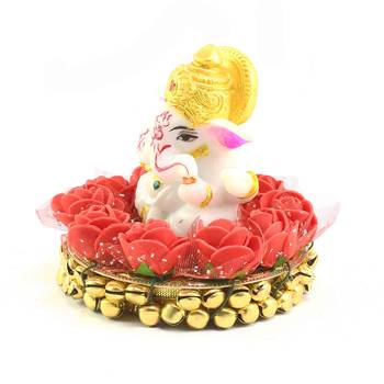 e craft india ganesha idol on decorative plate     multicolor 5