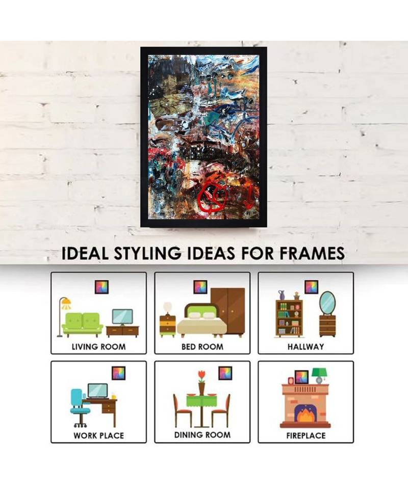 ABSTRACT ORIGINAL OIL ART PRINT "Textured Paper (Scratch/Dust) Proof Framed Art Print