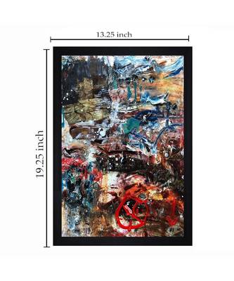 ABSTRACT ORIGINAL OIL ART PRINT "Textured Paper (Scratch/Dust) Proof Framed Art Print 4
