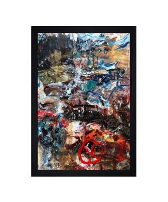 ABSTRACT ORIGINAL OIL ART PRINT "Textured Paper (Scratch/Dust) Proof Framed Art Print 5