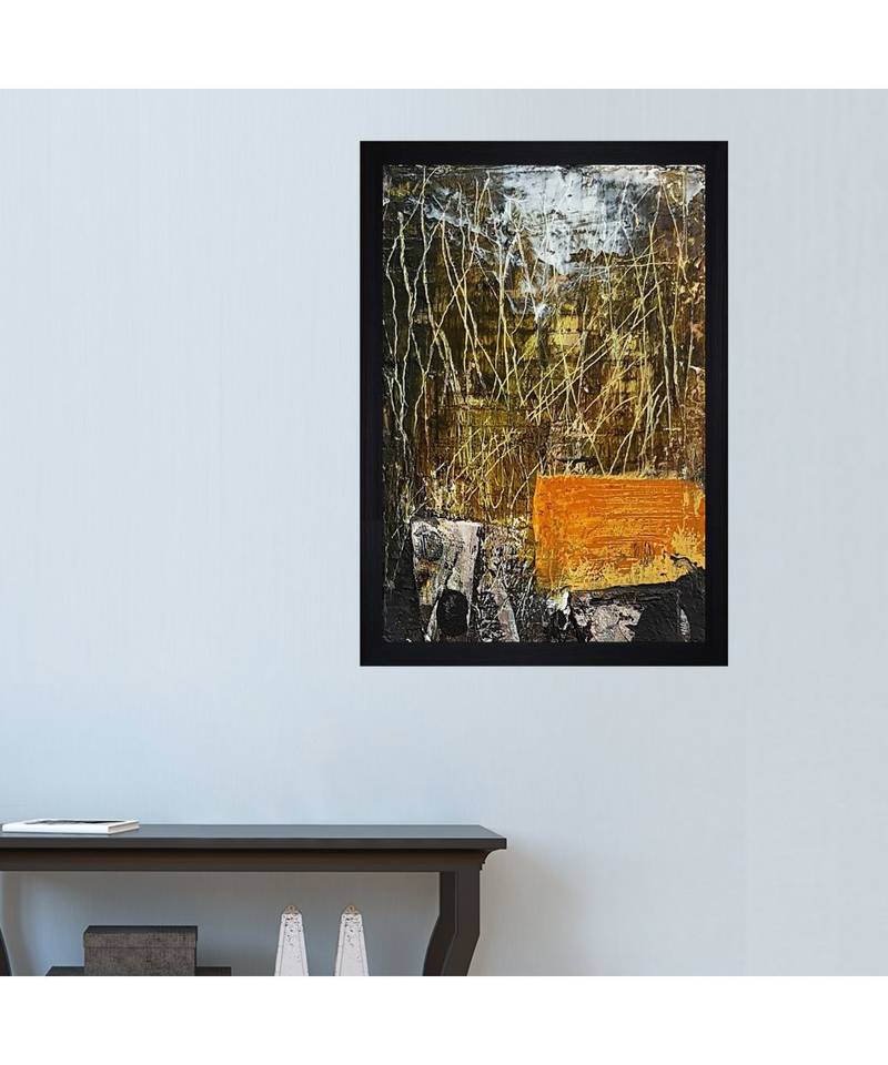 ABSTRACT ORIGINAL OIL ART PRINT "Textured Paper (Scratch/Dust) Proof Framed Art Print