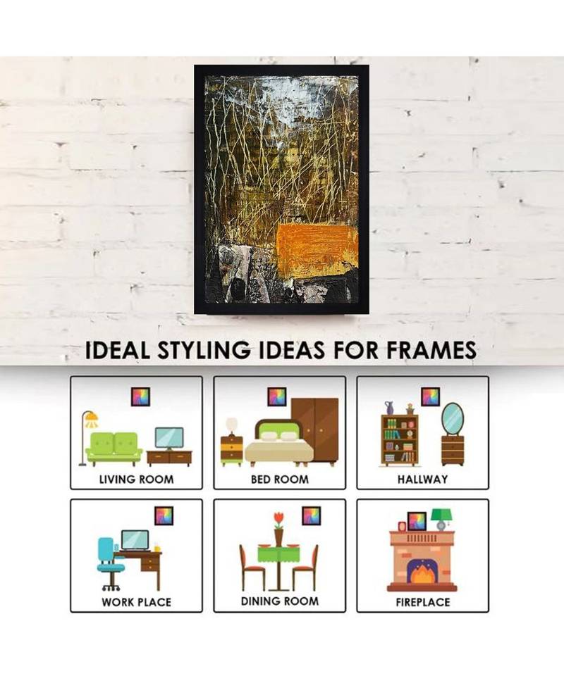 ABSTRACT ORIGINAL OIL ART PRINT "Textured Paper (Scratch/Dust) Proof Framed Art Print