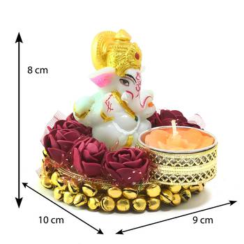 e craft india lord ganesha idol with tea light holder 3