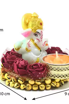 e craft india lord ganesha idol with tea light holder