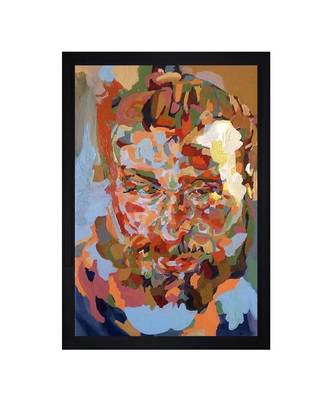 HUMAN FACE ABSTRACT ORIGINAL OIL ART PRINT "Textured Paper (Scratch/Dust) Proof Framed Art Print 1