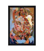 HUMAN FACE ABSTRACT ORIGINAL OIL ART PRINT "Textured Paper (Scratch/Dust) Proof Framed Art Print