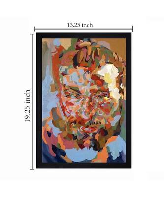 HUMAN FACE ABSTRACT ORIGINAL OIL ART PRINT "Textured Paper (Scratch/Dust) Proof Framed Art Print 5