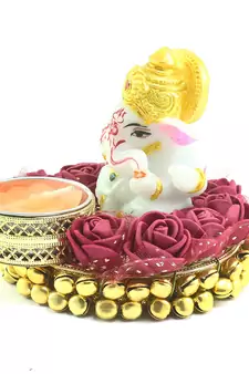 e craft india lord ganesha idol with tea light holder