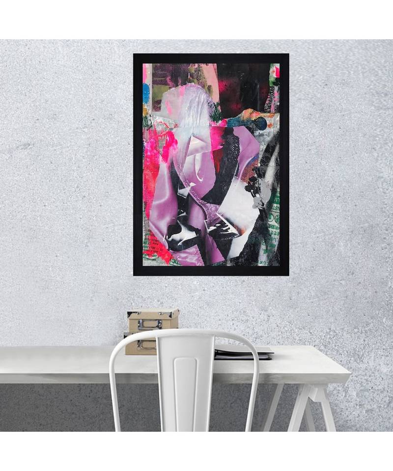 ABSTRACT ORIGINAL OIL ART PRINT "Textured Paper (Scratch/Dust) Proof Framed Art Print