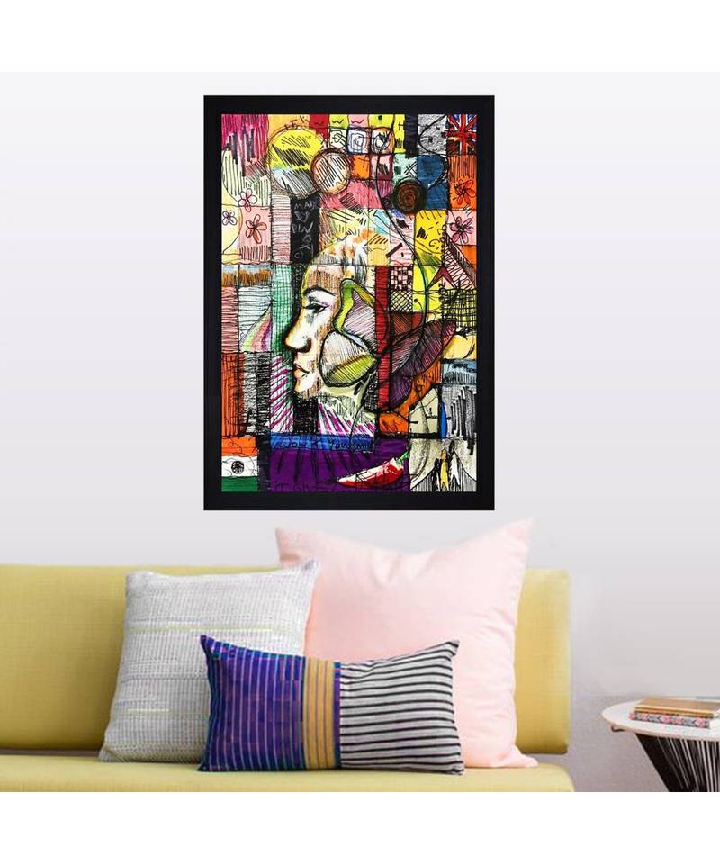 INDIAN OIL ARTIST PRINT "Textured Paper (Scratch/Dust) Proof Framed Art Print