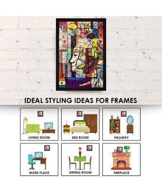 INDIAN OIL ARTIST PRINT "Textured Paper (Scratch/Dust) Proof Framed Art Print 4